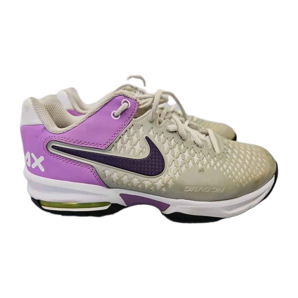 Nike Women's Air Max Cage Tennis Shoes Size 8.5 Silver Purple Sneakers Athletic